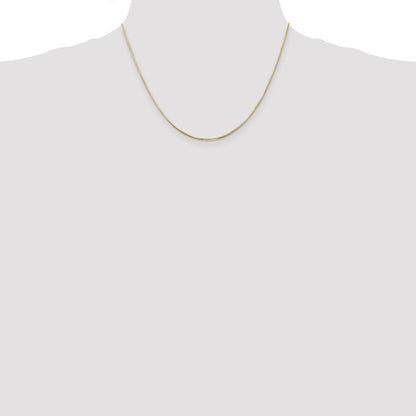 14K Yellow Gold 18 Inch .9mm Octagonal Snake With Lobster Clasp Chain Necklace