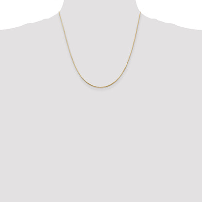 14K Yellow Gold 20 Inch .9mm Octagonal Snake With Lobster Clasp Chain Necklace