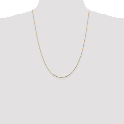 14K Yellow Gold 24 Inch .9mm Octagonal Snake With Lobster Clasp Chain Necklace