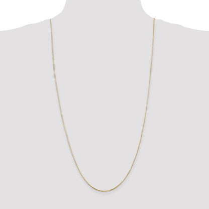 14K Yellow Gold 30 Inch .9mm Octagonal Snake With Lobster Clasp Chain Necklace