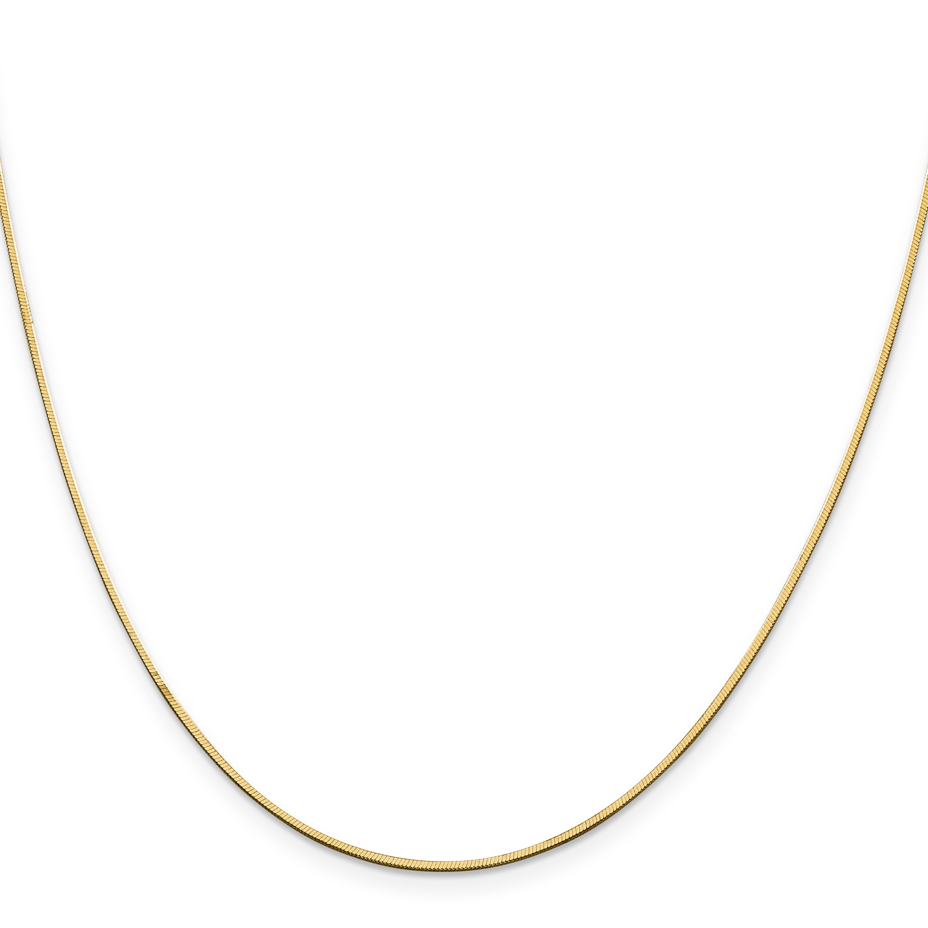 14K Yellow Gold 16 Inch 1mm Octagonal Snake With Lobster Clasp Chain Necklace