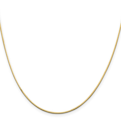 14K Yellow Gold 16 Inch 1mm Octagonal Snake With Lobster Clasp Chain Necklace