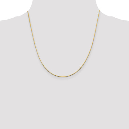 14K Yellow Gold 20 Inch 1mm Octagonal Snake With Lobster Clasp Chain Necklace