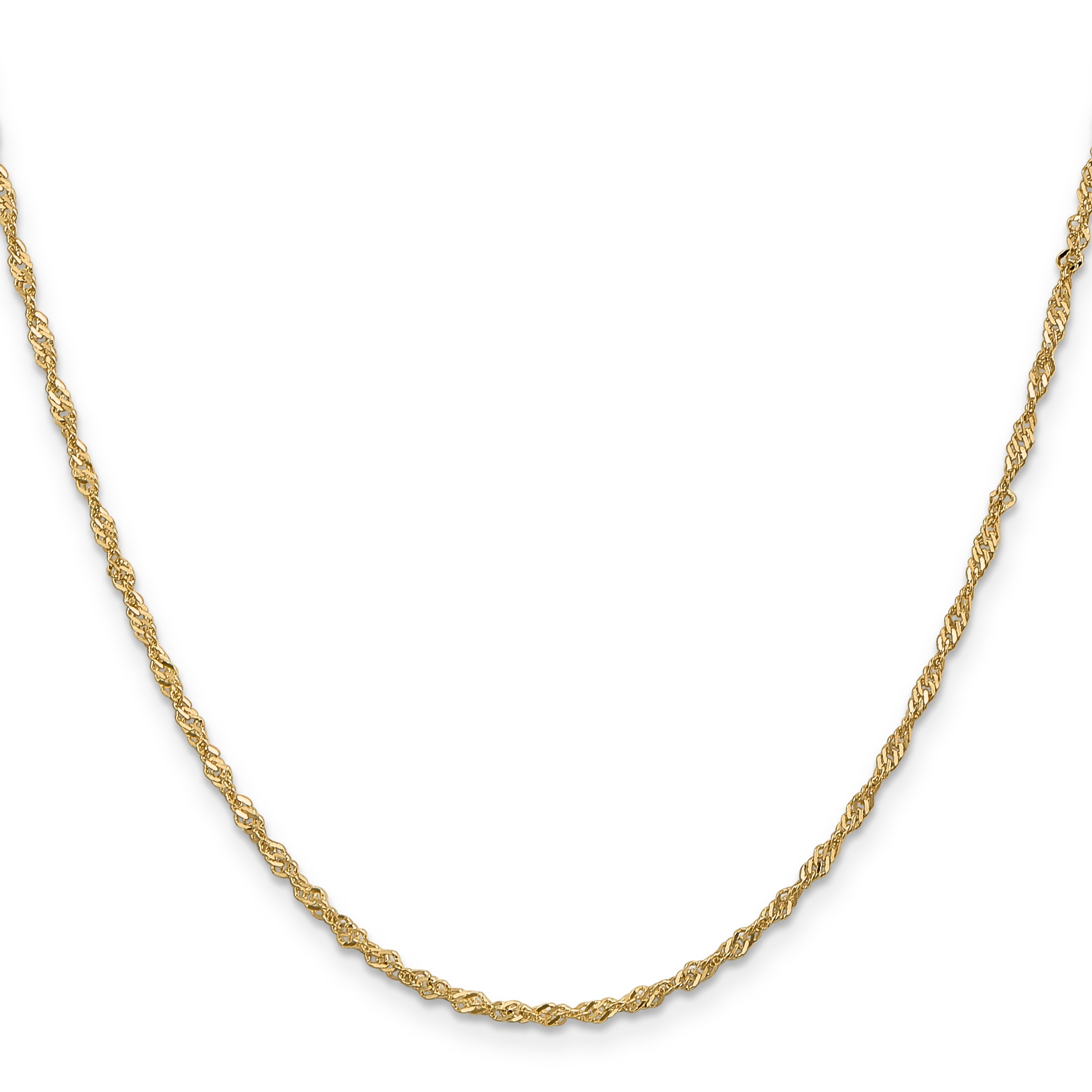 14K Yellow Gold 30 Inch 1.70mm Singapore With Lobster Clasp Chain Necklace