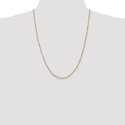 14K Yellow Gold 24 Inch 1.70mm Singapore With Lobster Clasp Chain Necklace
