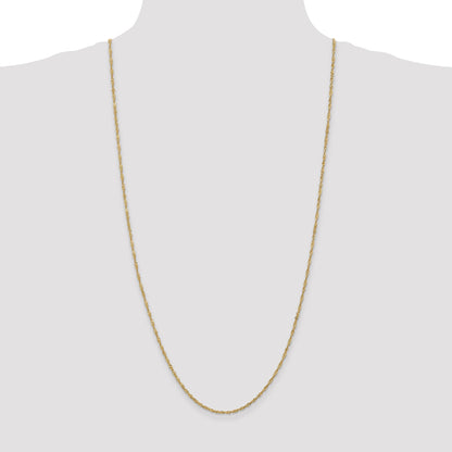 14K Yellow Gold 30 Inch 1.70mm Singapore With Lobster Clasp Chain Necklace