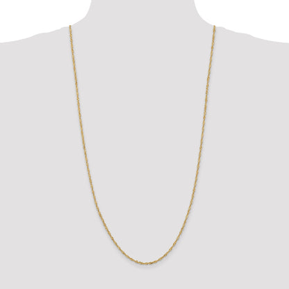 14K Yellow Gold 30 Inch 2mm Singapore With Lobster Clasp Chain Necklace