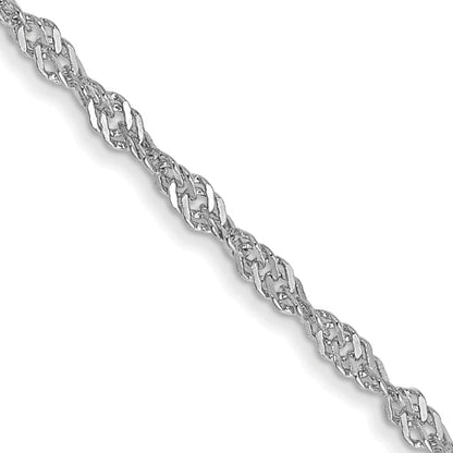 14K White Gold 14 Inch 1.4mm Singapore With Spring Ring Clasp Chain Necklace