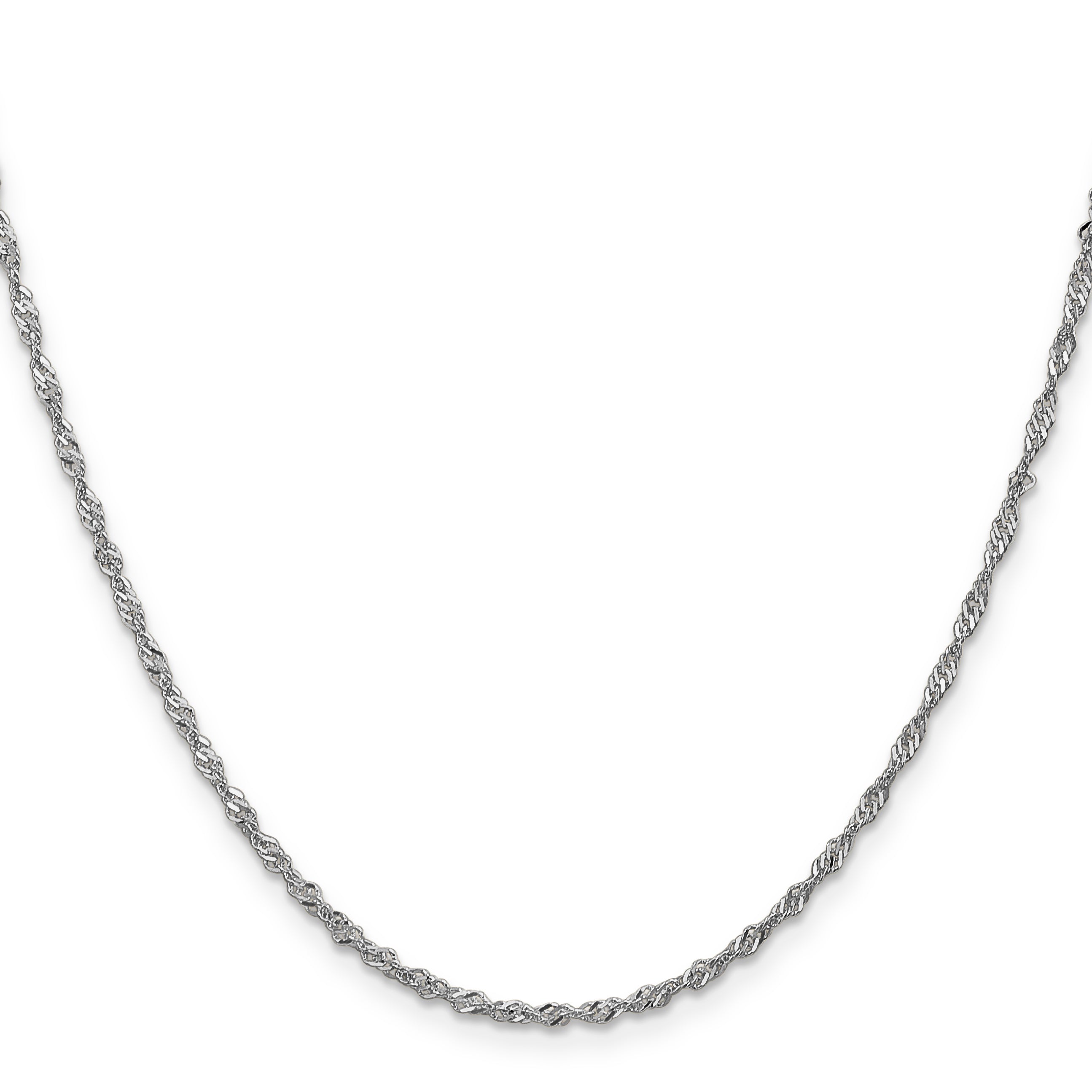 14K White Gold 20 Inch 1.7mm Singapore With Lobster Clasp Chain Necklace