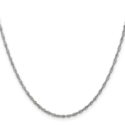 14K White Gold 24 Inch 1.7mm Singapore With Lobster Clasp Chain Necklace
