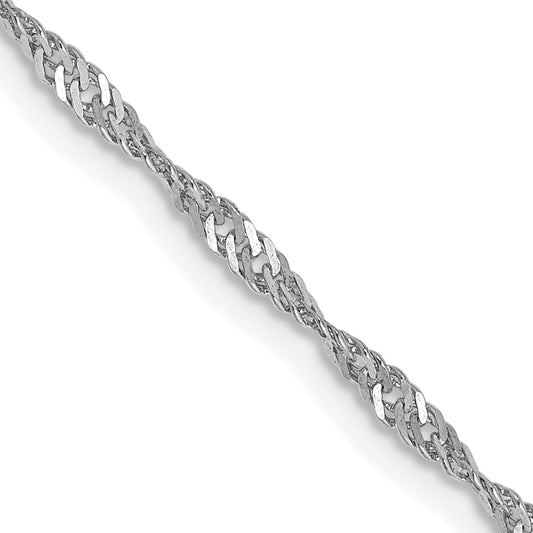 14K White Gold 30 Inch 1.7mm Singapore With Lobster Clasp Chain Necklace
