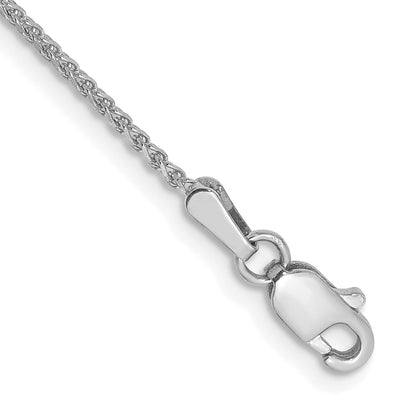14K White Gold 10 Inch 1.25mm Diamond-Cut Spiga With Lobster Clasp Anklet