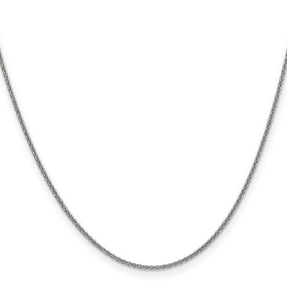 14K White Gold 20 Inch 1.4mm Round Open Link Cable With Lobster Clasp Chain Necklace