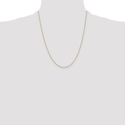 14K Yellow Gold 22 Inch 1mm Singapore With Spring Ring Clasp Chain Necklace