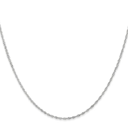 14K White Gold 14 Inch 1.10mm Singapore With Spring Ring Clasp Chain Necklace