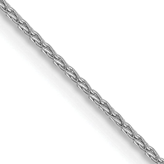14K White Gold 20 Inch 1mm Parisian Wheat With Lobster Clasp Chain Necklace