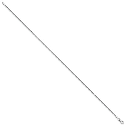 14K White Gold 10 Inch 1.5mm Diamond-Cut Parisian Wheat With Lobster Clasp Anklet