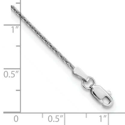 14K White Gold 10 Inch 1.5mm Diamond-Cut Parisian Wheat With Lobster Clasp Anklet