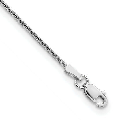 14K White Gold 10 Inch 1.5mm Diamond-Cut Parisian Wheat With Lobster Clasp Anklet