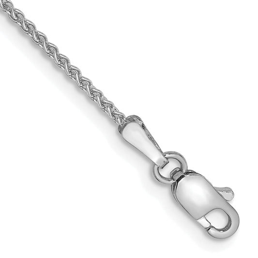 14K White Gold 9 Inch 1.25mm Spiga With Lobster Clasp Anklet