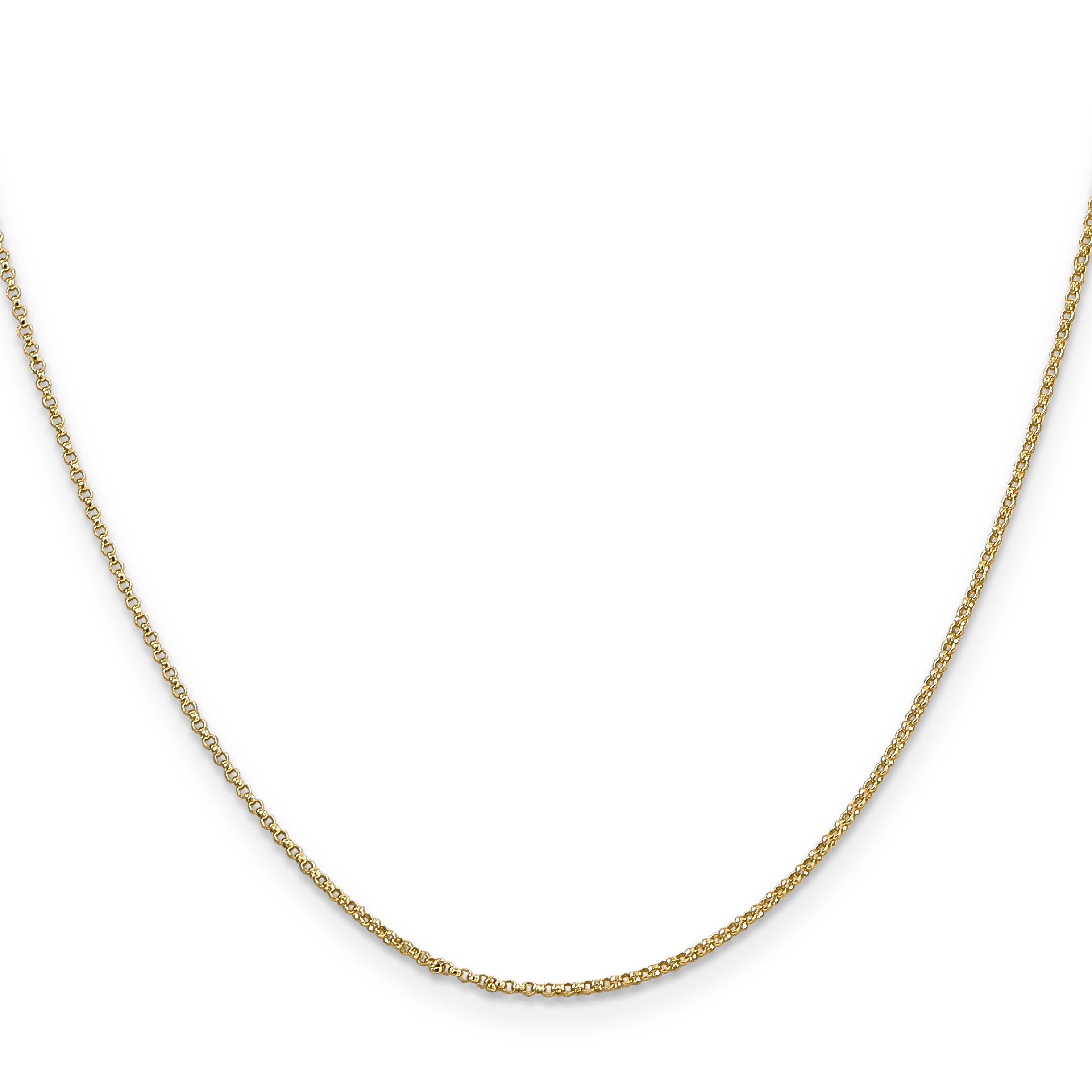 14K Yellow Gold 16 Inch 1.15mm Rolo With Lobster Clasp Pendant Chain Necklace