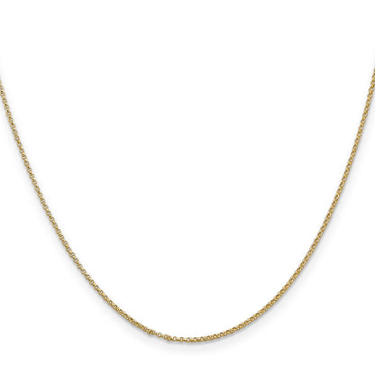 14K Yellow Gold 24 Inch 1.15mm Rolo With Lobster Clasp Pendant Chain Necklace