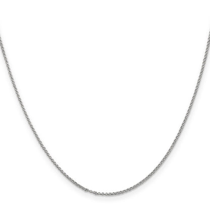 14K White Gold 24 Inch 1.15mm Rolo With Lobster Clasp Pendant Chain Necklace