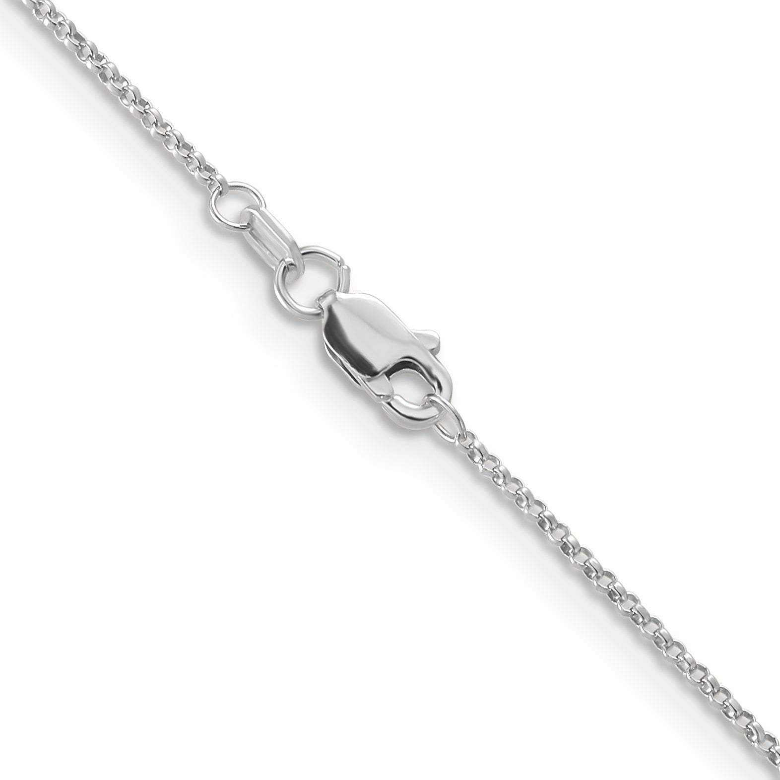 14K White Gold 16 Inch 1.15mm Rolo With Lobster Clasp Pendant Chain Necklace