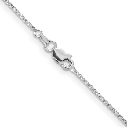 14K White Gold 24 Inch 1.15mm Rolo With Lobster Clasp Pendant Chain Necklace
