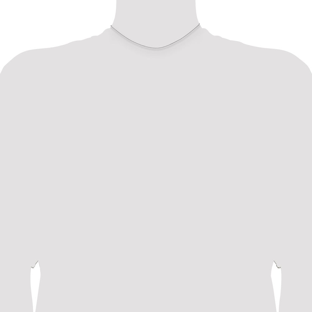 14 Inch 14K White Gold Wg 1.2mm D/C Cable Chain Necklace