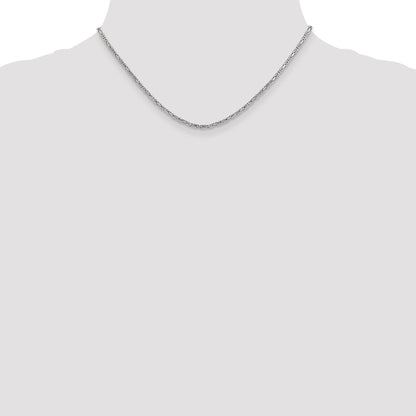 14K White Gold 16 Inch 2mm Byzantine With Lobster Clasp Chain Necklace