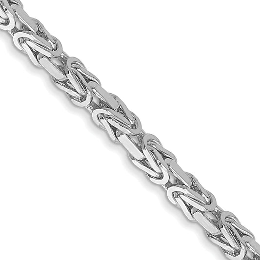 14K White Gold 18 Inch 2mm Byzantine With Lobster Clasp Chain Necklace