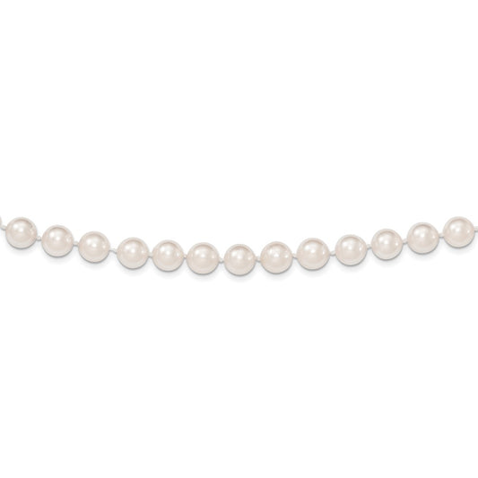 14K Yellow Gold 8 9mm White Round Akoya Saltwater Cultured Pearl 7 Inch Bracelet