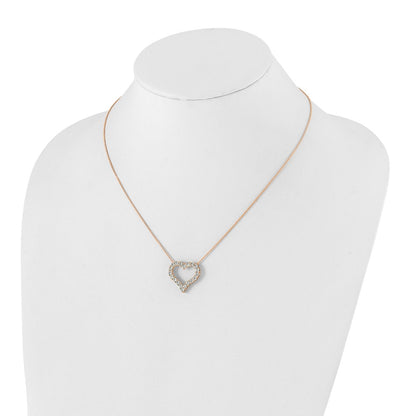 14K Rose Gold True Origin 1 1/2 Carat Lab Grown Diamond Vs Def 18 Inch Open Heart Pendant Necklace