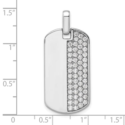 14K White Gold True Origin Men'S 1 Carat Lab Grown Diamond Vs D E F Dog Tag Pendant