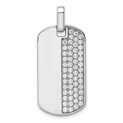 14K White Gold True Origin Men'S 1 Carat Lab Grown Diamond Vs D E F Dog Tag Pendant