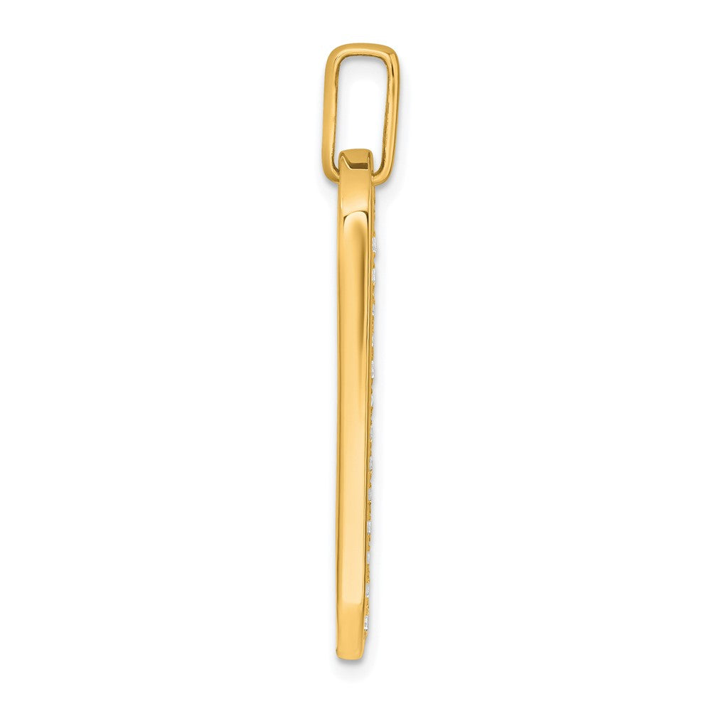 14K Yellow Gold True Origin Men'S 1 Carat Lab Grown Diamond Vs D E F Dog Tag Pendant