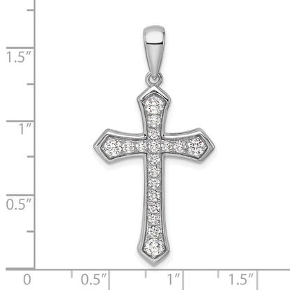14K White Gold True Origin 3/4 Carat Lab Grown Diamond Vs D E F Cross Pendant