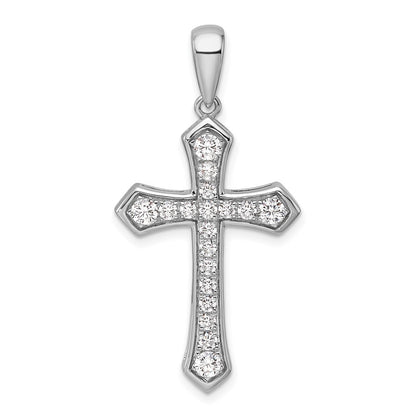 14K White Gold True Origin 3/4 Carat Lab Grown Diamond Vs D E F Cross Pendant