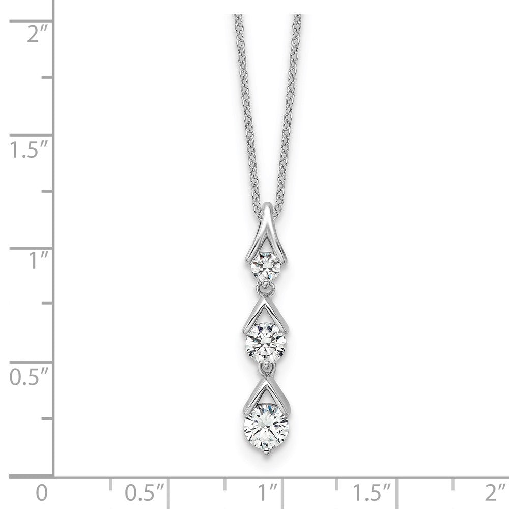 14K White Gold True Origin 1 Carat Lab Grown Diamond Vs Def 18 Inch Three Stone Pendant Necklace