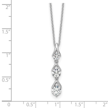 14K White Gold True Origin 1 Carat Lab Grown Diamond Vs Def 18 Inch Three Stone Pendant Necklace