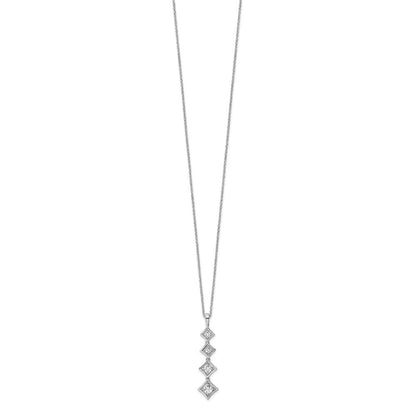 14K White Gold True Origin 3/8 Carat Lab Grown Diamond Vs Def 18 Inch Four Stone Pendant Necklace