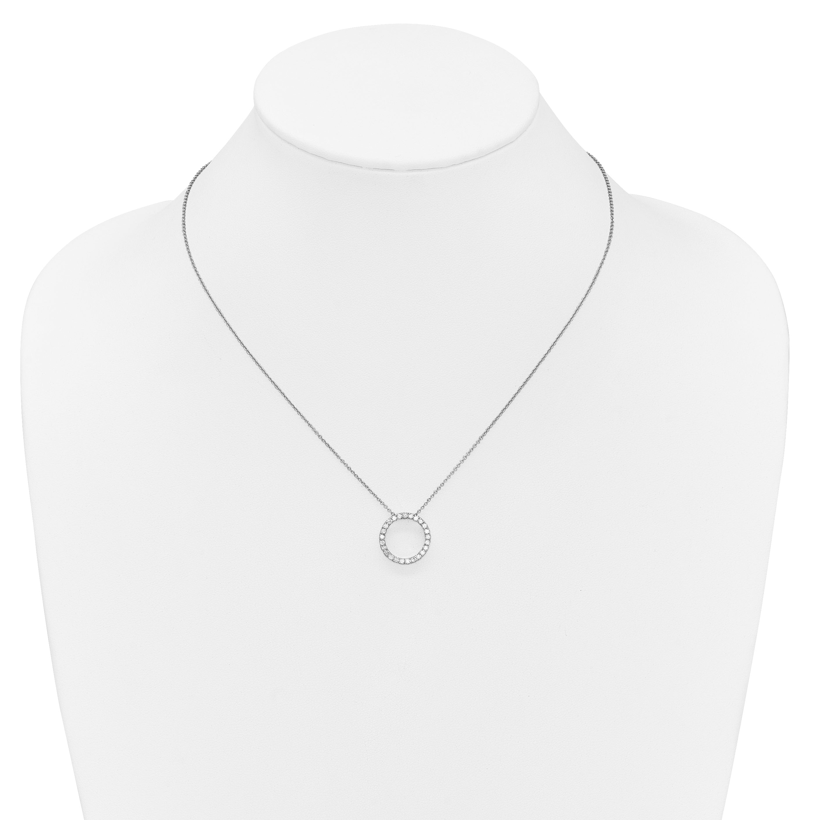 14K White Gold True Origin 1/2 Carat Lab Grown Diamond Vs Def 18 Inch Eternity Pendant Necklace