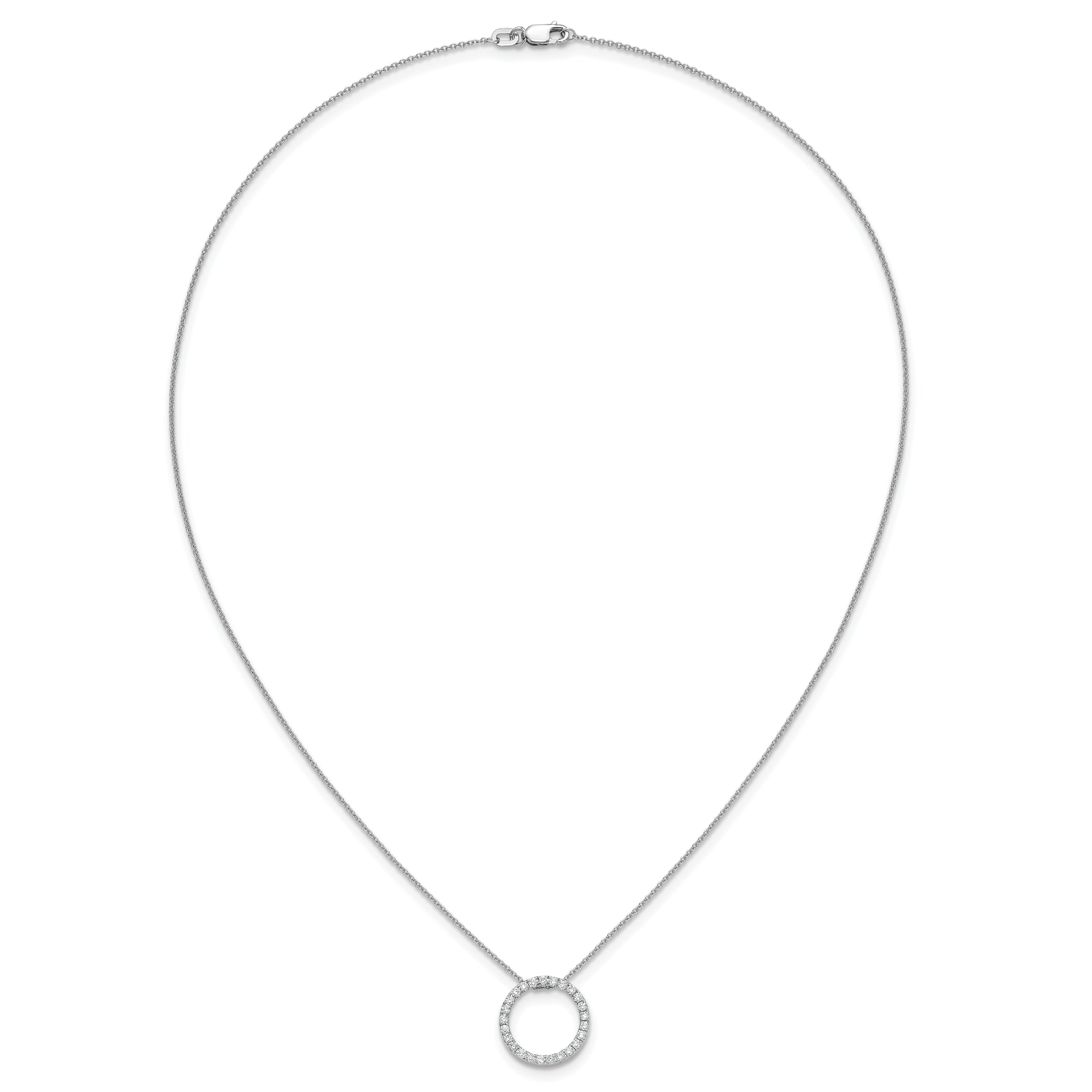 14K White Gold True Origin 1/2 Carat Lab Grown Diamond Vs Def 18 Inch Eternity Pendant Necklace