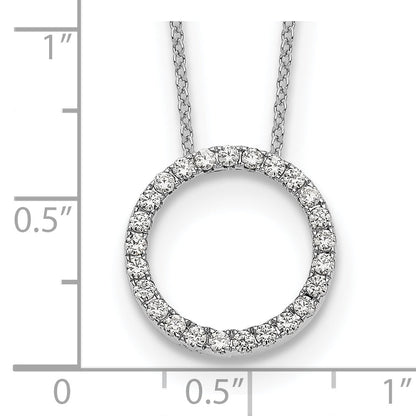 14K White Gold True Origin 1/2 Carat Lab Grown Diamond Vs Def 18 Inch Eternity Pendant Necklace