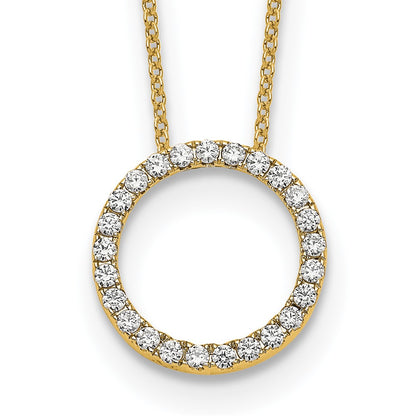 14K Yellow Gold True Origin 1/2 Carat Lab Grown Diamond Vs Def 18 Inch Eternity Pendant Necklace