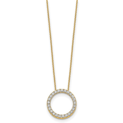 14K Yellow Gold True Origin 1 Carat Lab Grown Diamond Vs Def 18 Inch Eternity Pendant Necklace