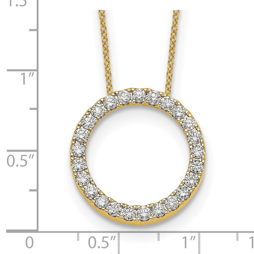 14K Yellow Gold True Origin 1 Carat Lab Grown Diamond Vs Def 18 Inch Eternity Pendant Necklace