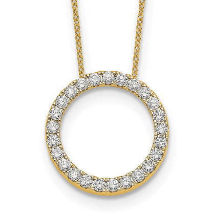 14K Yellow Gold True Origin 1 Carat Lab Grown Diamond Vs Def 18 Inch Eternity Pendant Necklace