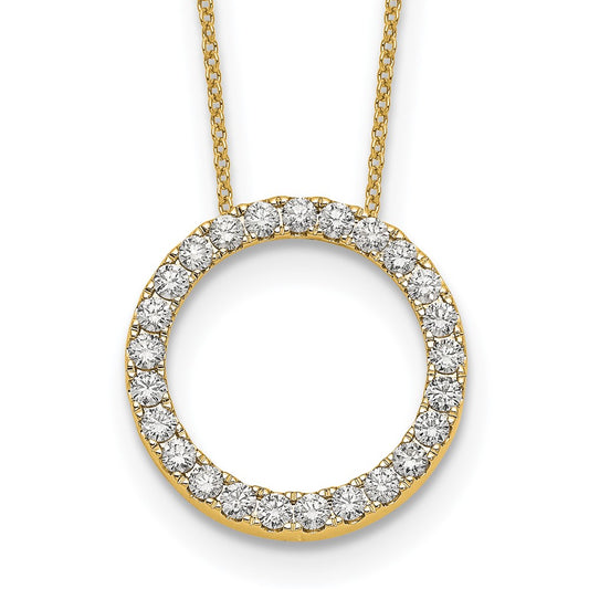 14K Yellow Gold True Origin 1 Carat Lab Grown Diamond Vs Def 18 Inch Eternity Pendant Necklace